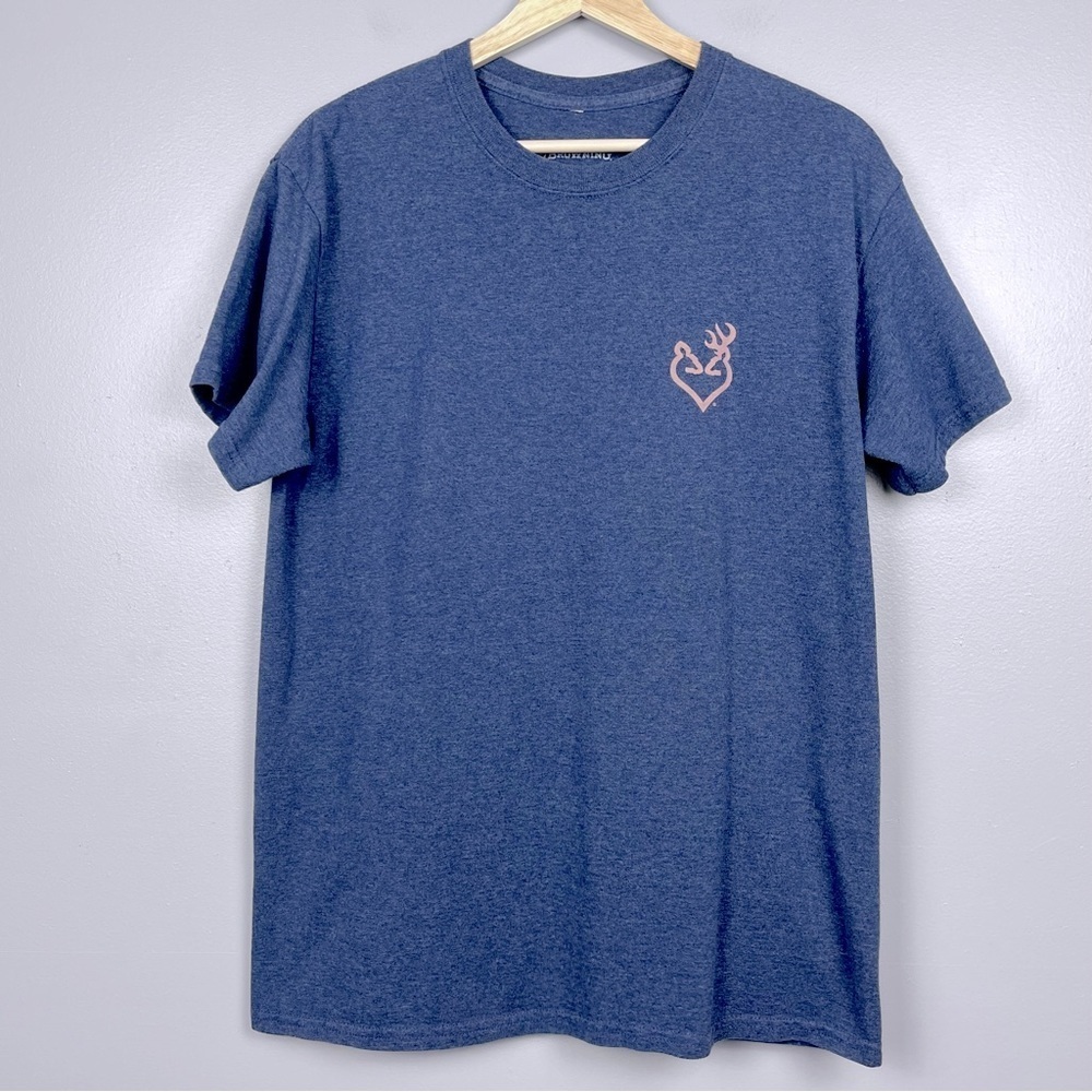 Browning Women's American Flag Buck Heart Graphic Print T-Shirt Size M Patriotic